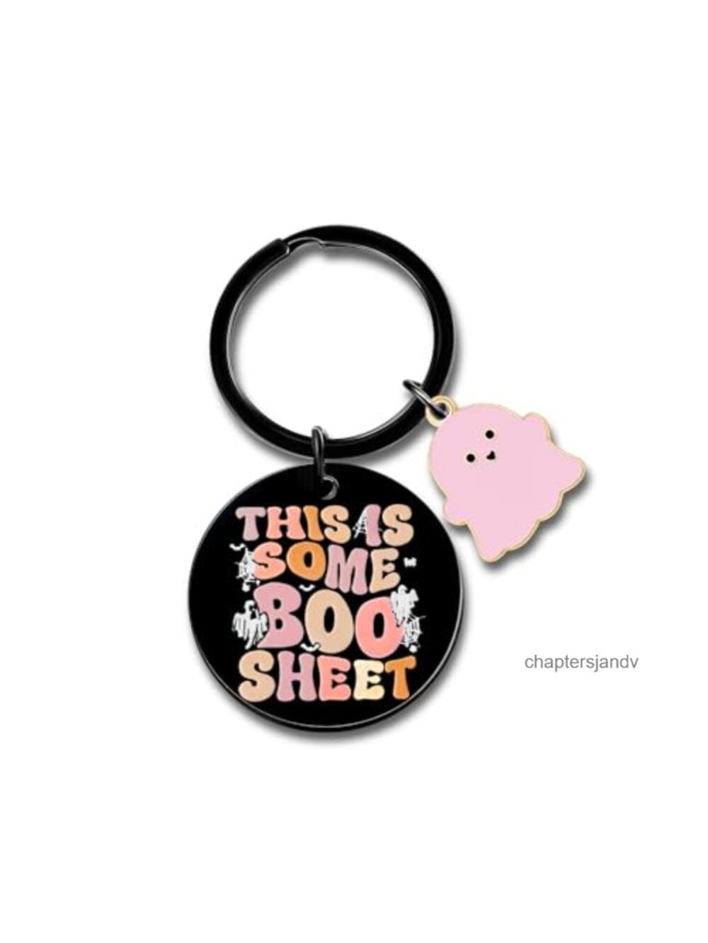 Stainless Steel Halloween Keychain Boo Basket Stuffer